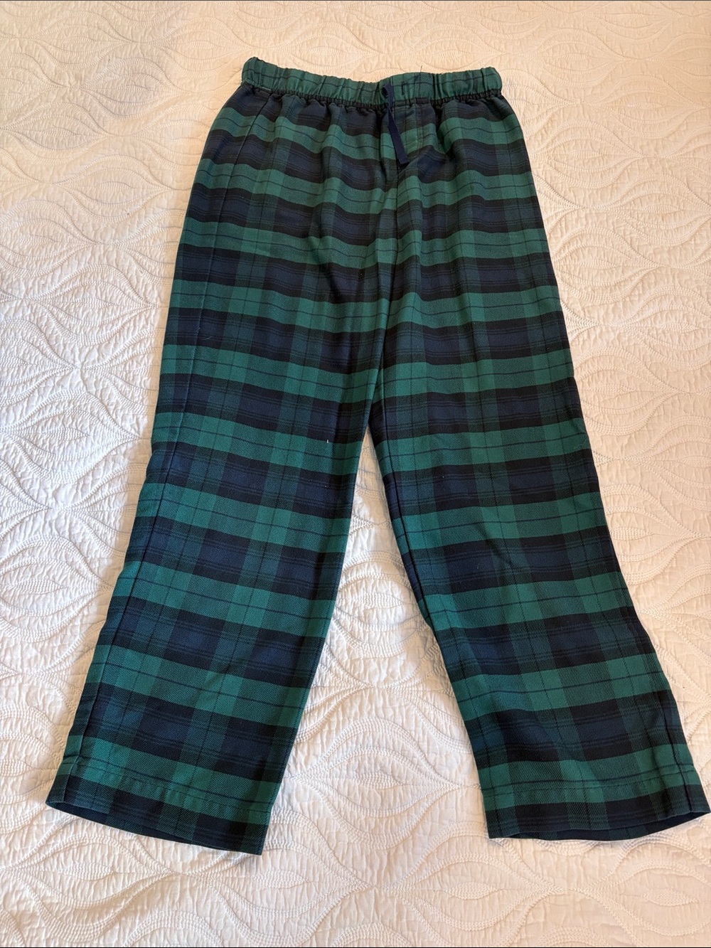 Vineyard Vines Kids Green and Black Plaid Pajama Bottoms
